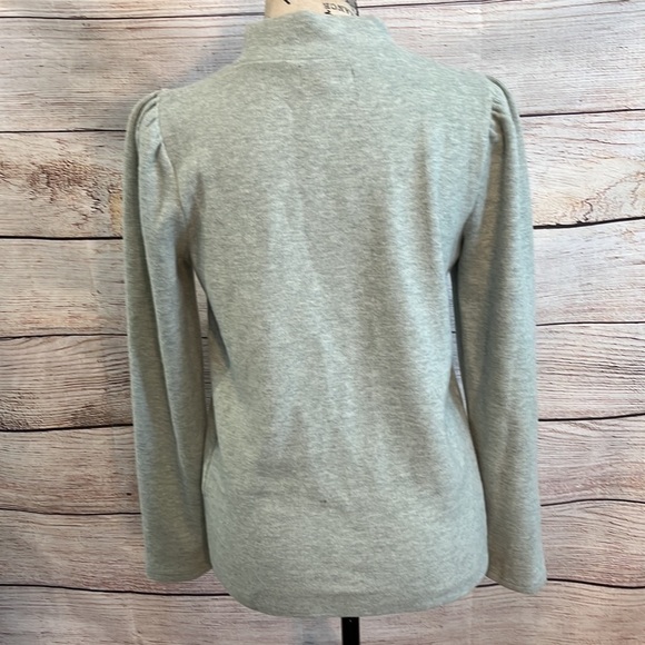 Madewell Resourced Plush MockNeck Top NWT Puff Sleeve Fitted Cotton Size Small - Picture 6 of 12